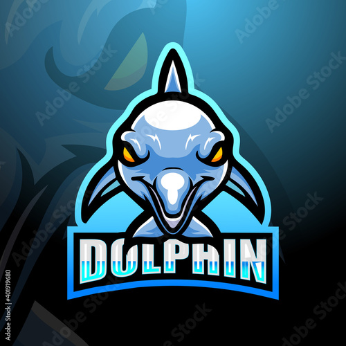 Dolphin mascot esport logo design