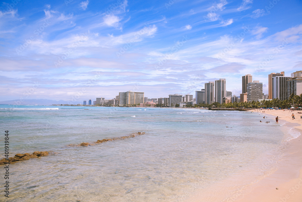 Waikiki bay, Oahu, Hawaii Waikiki bay, Oahu, Hawaii