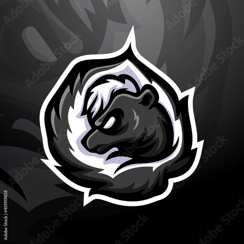 Skunk mascot esport logo design