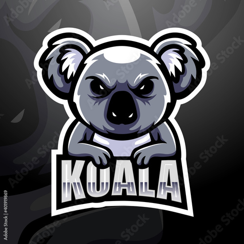 Koala mascot esport logo design