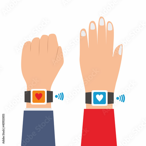 Two hands wear fitness spor...