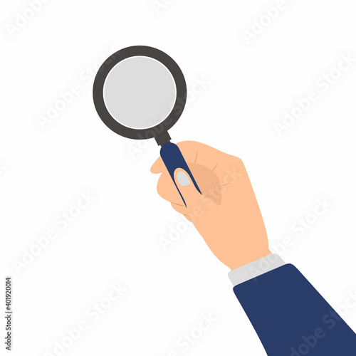 Human hand holding magnifyi...