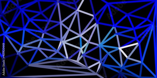 Dark blue vector triangle mosaic pattern.