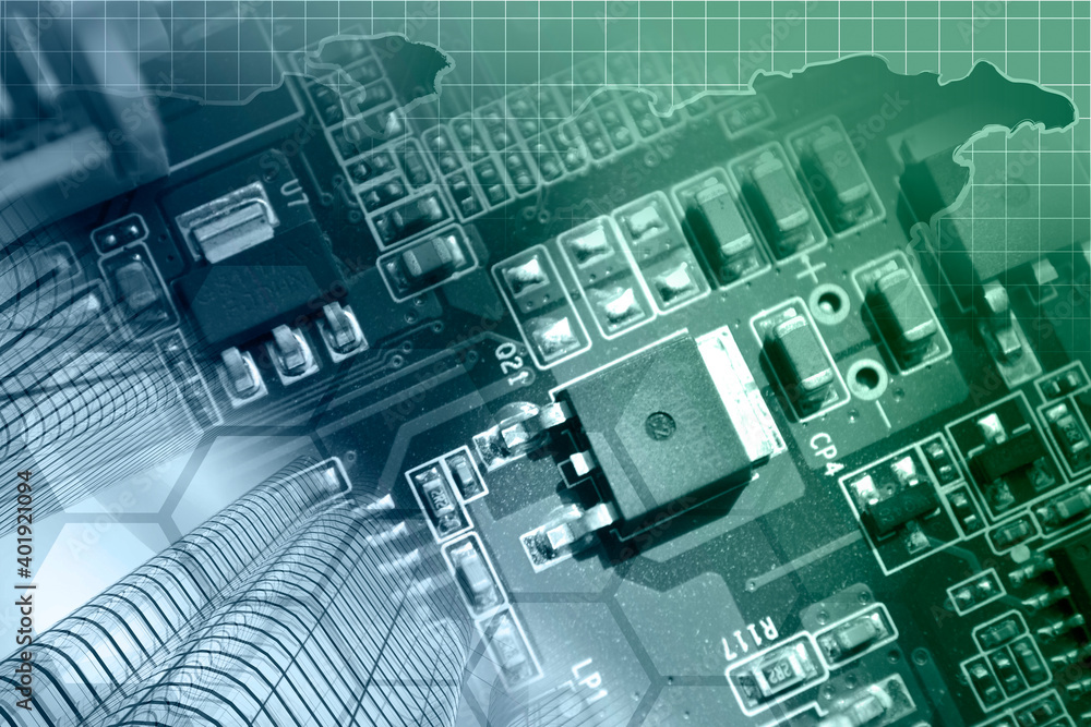 Buildings, electronic device and map Buildings, electronic device and map