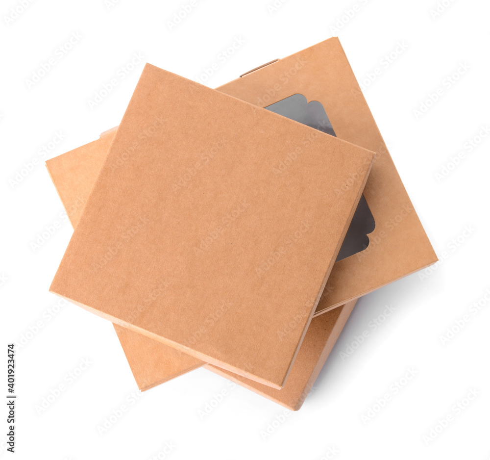 Blank cardboard boxes on white background Blank cardboard boxes on white background