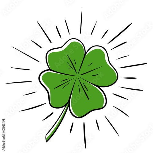 Lucky four leaf clover doodle