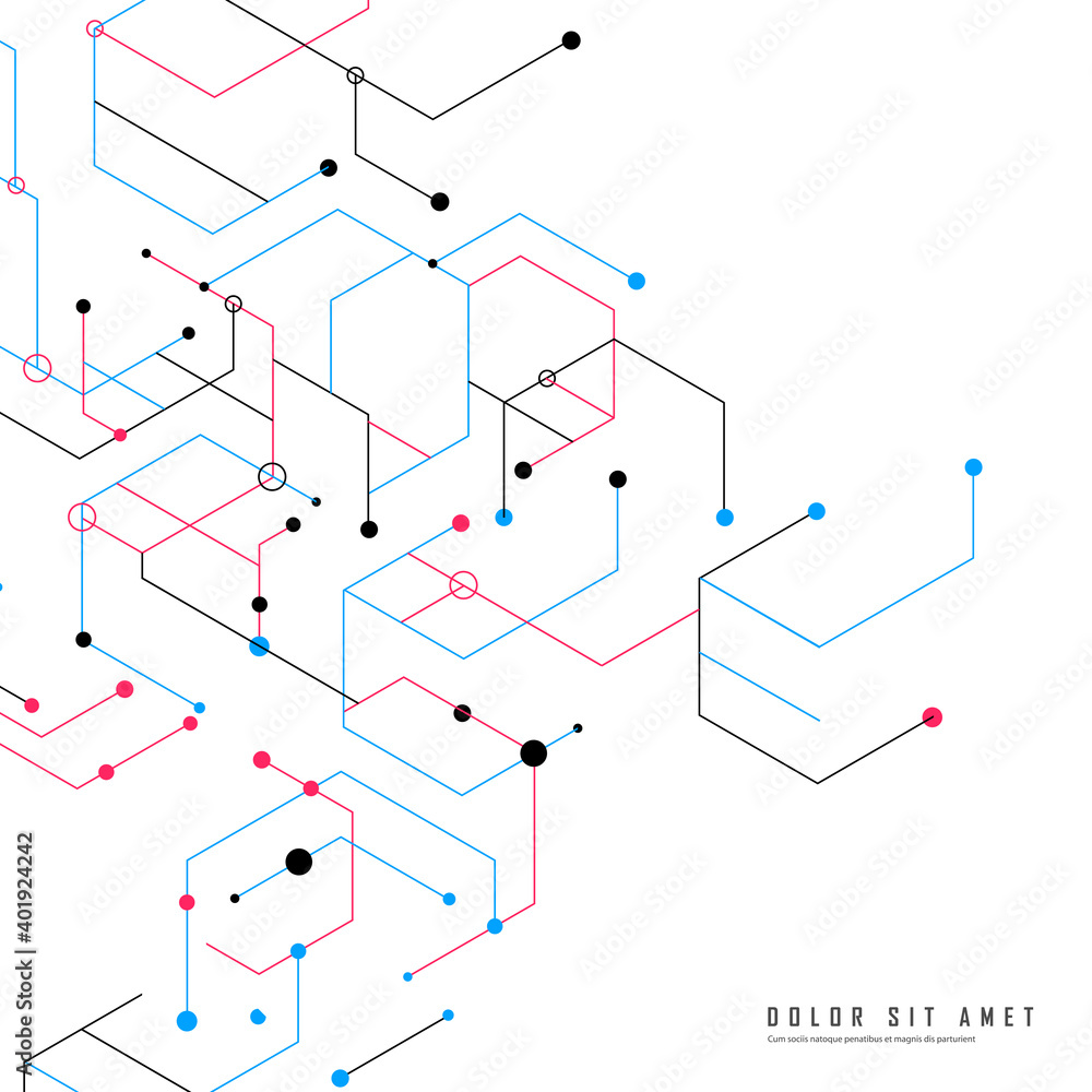 Template for medical design. Abstract science connect hexagons