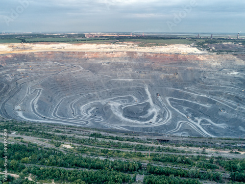 Open pit for the extraction of ore.