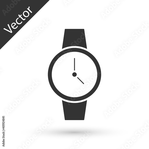 Grey Wrist watch icon isolated on white background. Wristwatch icon. Vector.