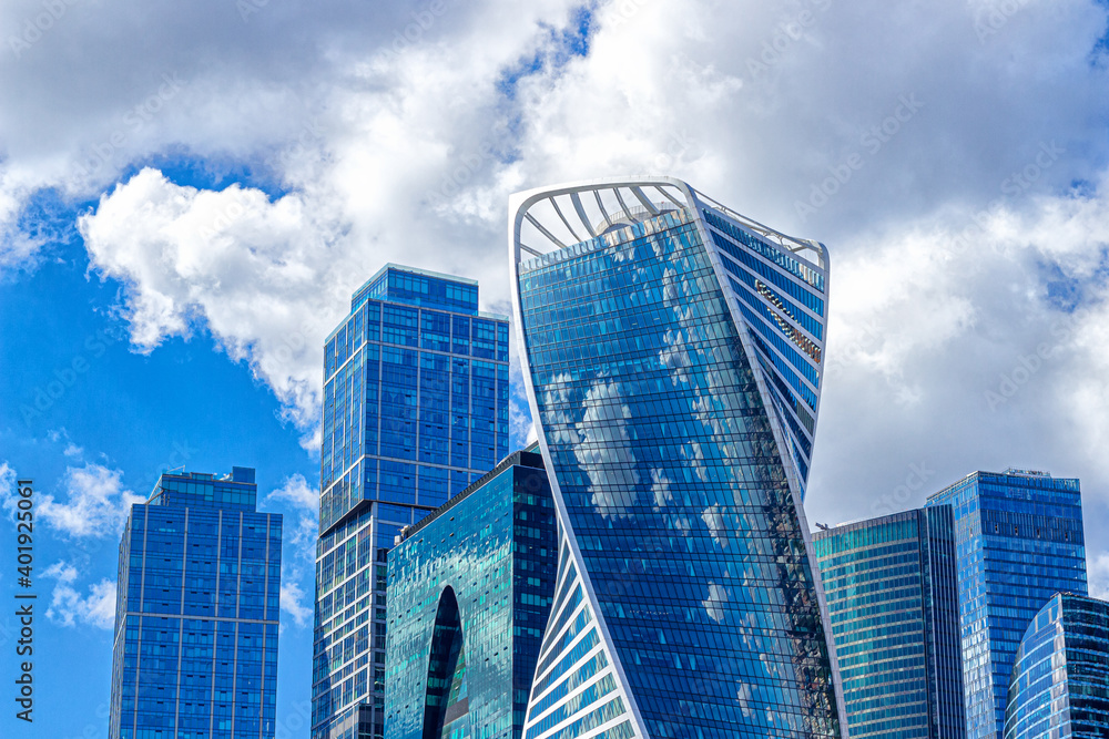 Skyscrapers of Moscow-city on background of blue sky Skyscrapers of Moscow-city on background of blue sky