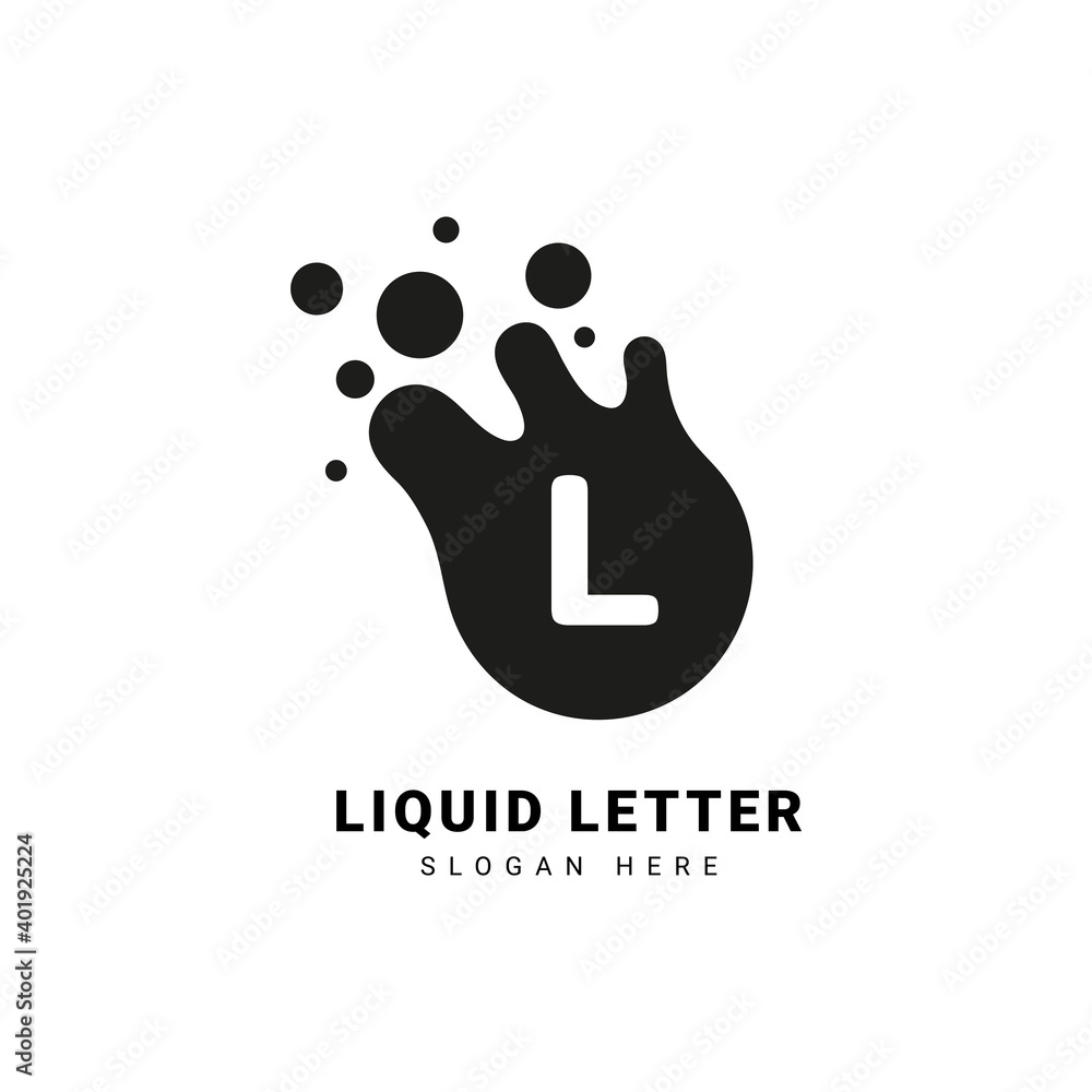 L logo. Initial letter L with dots effect and fluid concept for company and business. L logo. Initial letter L with dots effect and fluid concept for company and business.
