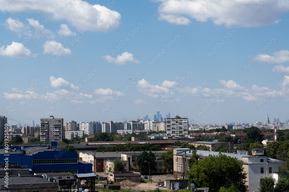 View from the window of the 8th floor. Sokolinaya Gora district Moscow