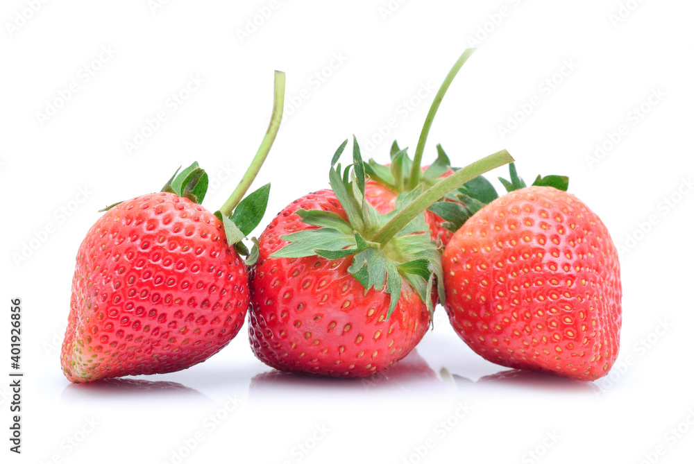 Fresh red ripe strawberries isolated on white background. Fresh red ripe strawberries isolated on white background.
