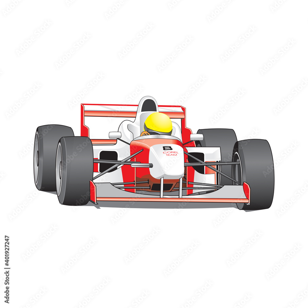 Speeding Racing Car, racetrack design isolated on a white background in EPS10 Speeding Racing Car, racetrack design isolated on a white background in EPS10