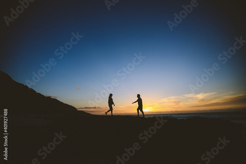 Sunset at Kaena point  Oahu  Hawaii