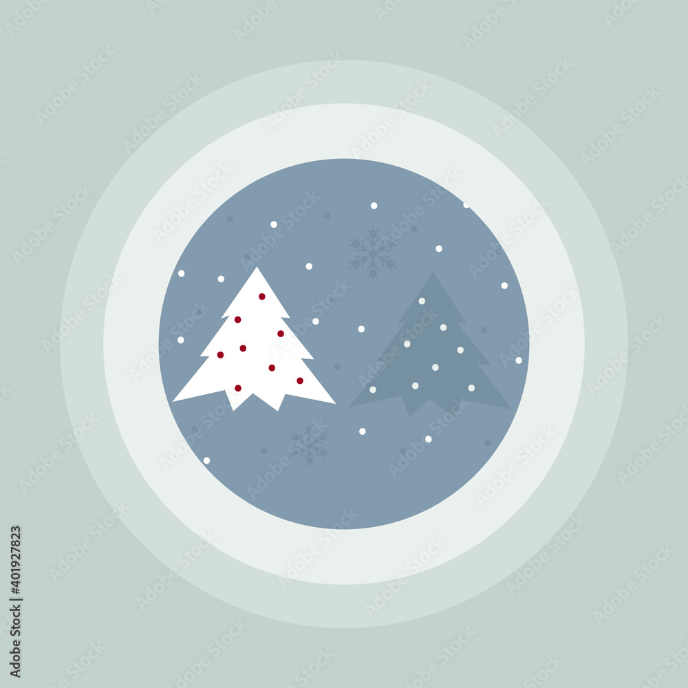 vector greeting new year card. christmas card with trees and snow vector greeting new year card. christmas card with trees and snow