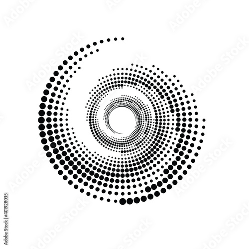 Halftone dots in circle form. round logo . vector dotted frame . design element