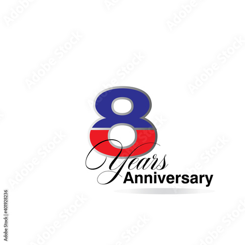 Free Download 8 Year Anniversary celebration Vector Template Design Illustration - GFXLoad