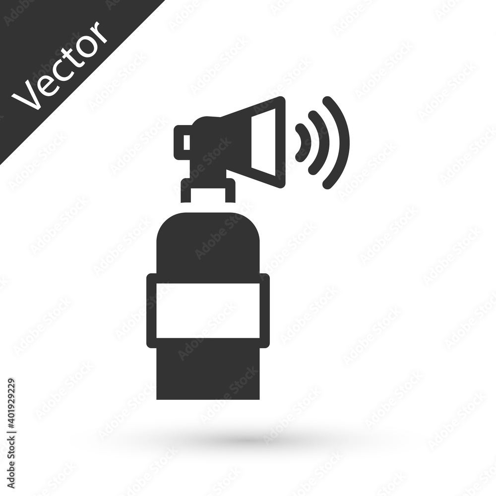 Grey Air horn icon isolated on white background. Sport fans or citizens against government and corruption. Vector. Grey Air horn icon isolated on white background. Sport fans or citizens against government and corruption. Vector.