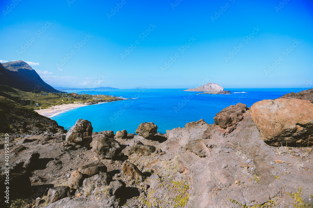Makapuu Lookout, East Honolulu coastline, Oahu, Hawaii Makapuu Lookout, East Honolulu coastline, Oahu, Hawaii