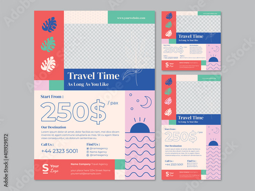 Travel agency flyer template