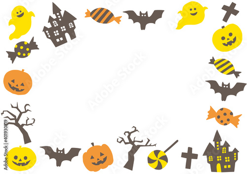 ハロウィン手描きイラスト_フレーム