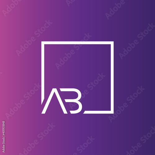 Creative initial letter AB square logo design concept vector