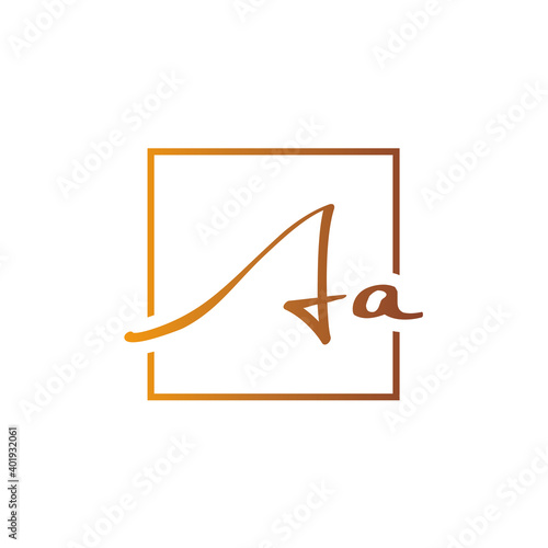Creative initial letter AA square logo design concept vector