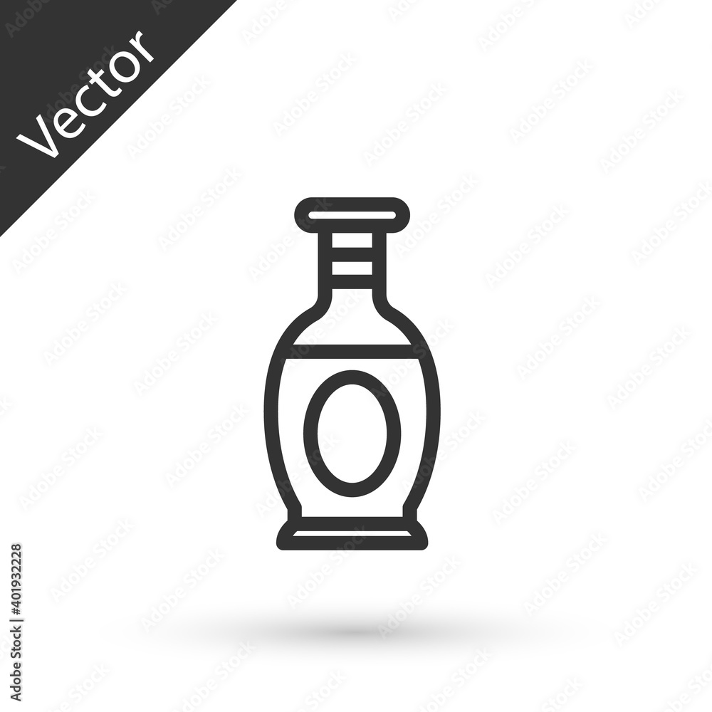 Grey line Indian vase icon isolated on white background. Vector. Grey line Indian vase icon isolated on white background. Vector.
