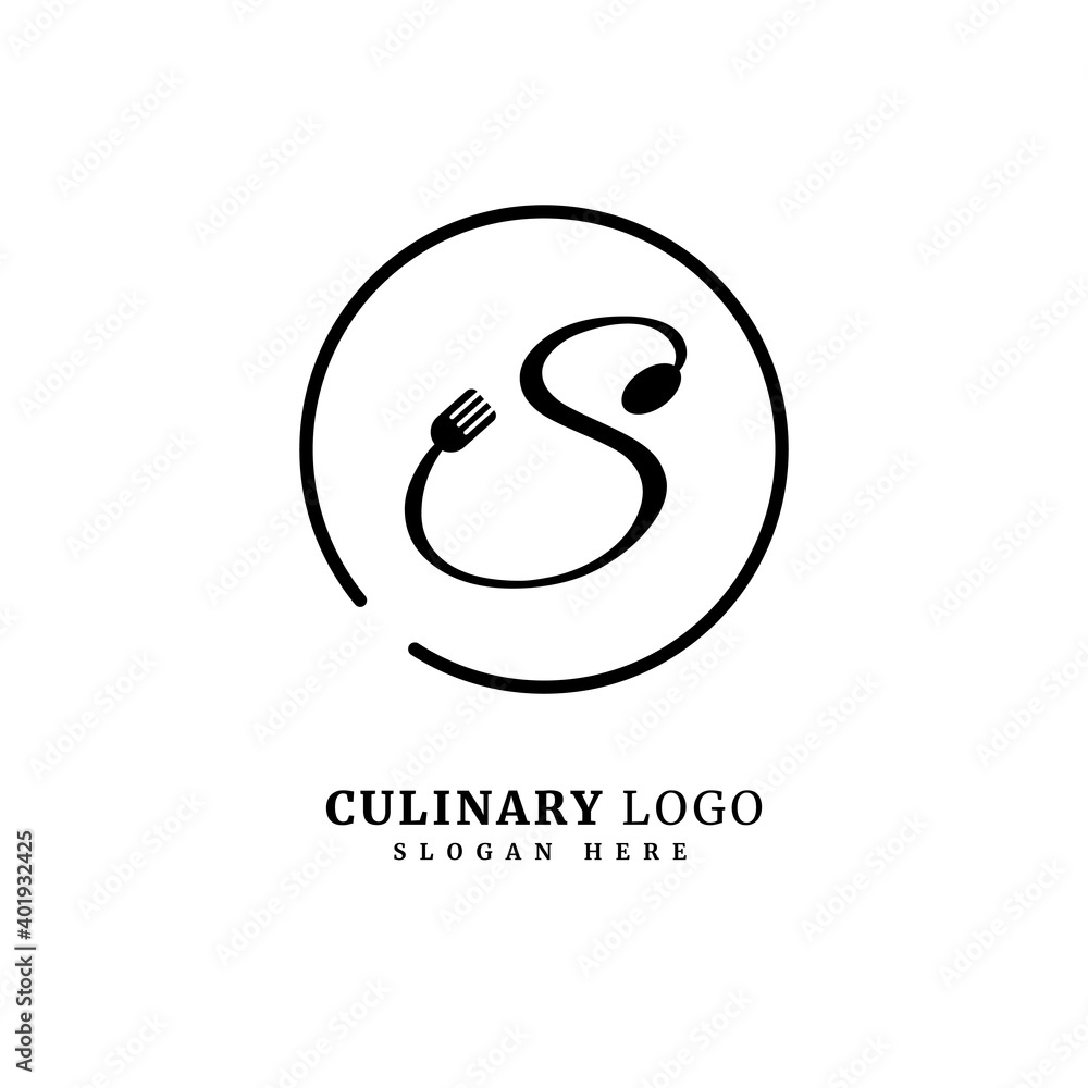 Initial letter S with spoon and fork for restaurant concept. letter S logo, fit for company and culinary business. Initial letter S with spoon and fork for restaurant concept. letter S logo, fit for company and culinary business.