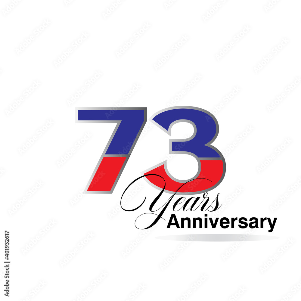73 Year Anniversary celebration Vector Template Design Illustration 73 Year Anniversary celebration Vector Template Design Illustration