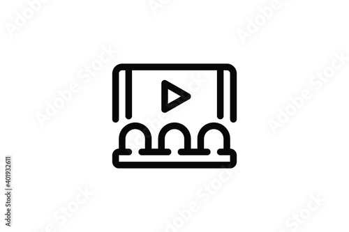 Mall Outline Icon - Watching Film