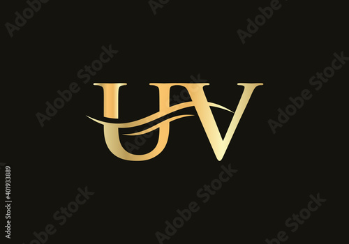 Elegant and stylish UV logo design for your company. U V letter logo design. UV Logo for luxury branding. 