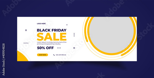 Black Friday  social media post, web banner, and Facebook cover template