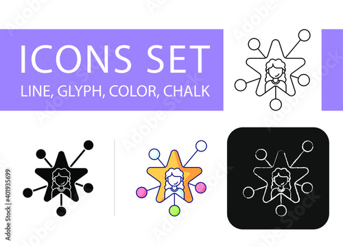 blogger and influencer icons set