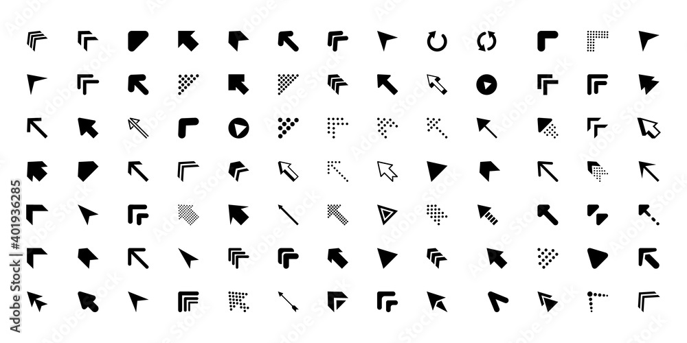 Arrows. Vector Arrow icon. Cursor icons. Arrows , isolated. Vector illustration Arrows. Vector Arrow icon. Cursor icons. Arrows , isolated. Vector illustration