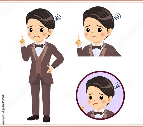 Young man in brown tie