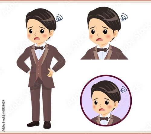 Young man in brown tie