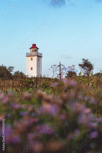 lighthouse at the sunset