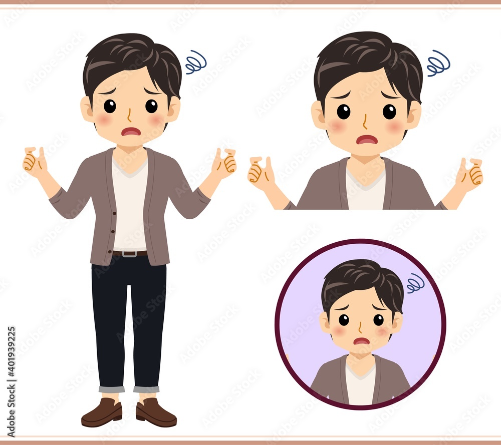 Fototapeta premium Young male student in a cardigan