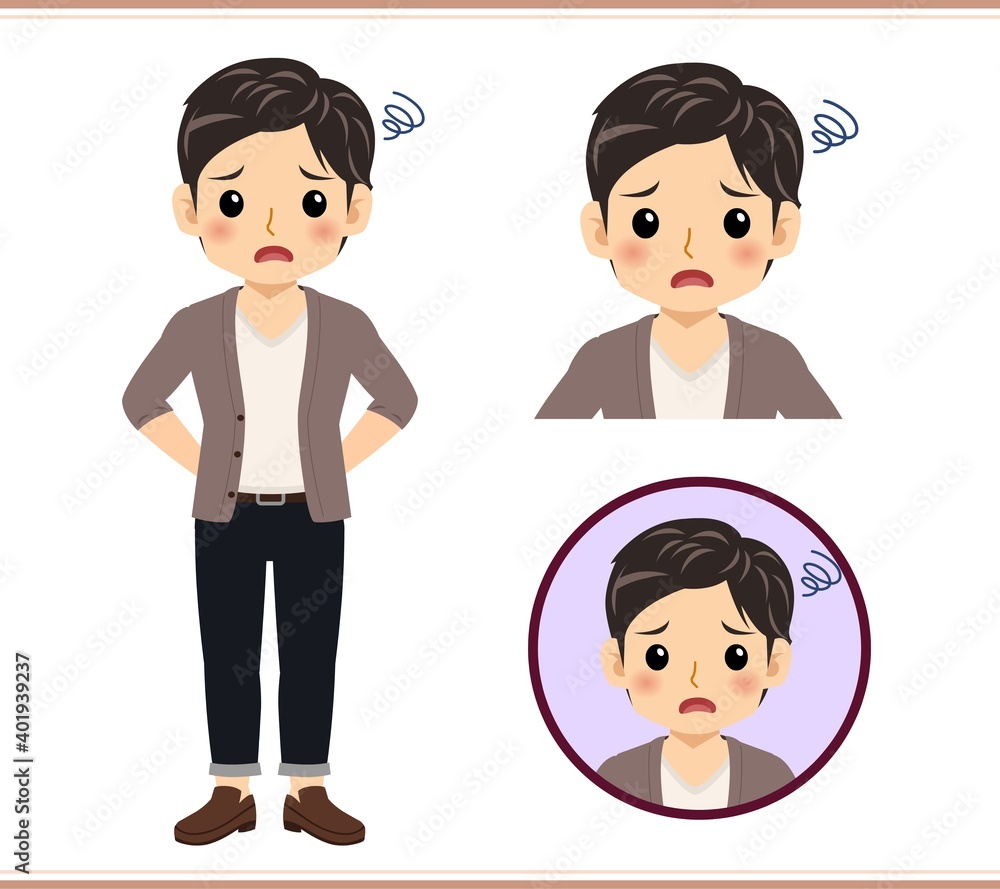 Young male student in a cardigan Young male student in a cardigan