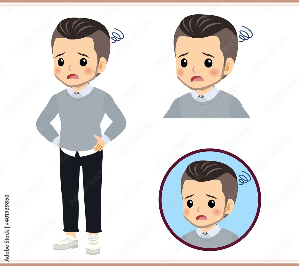 Young man in a gray sweater Young man in a gray sweater