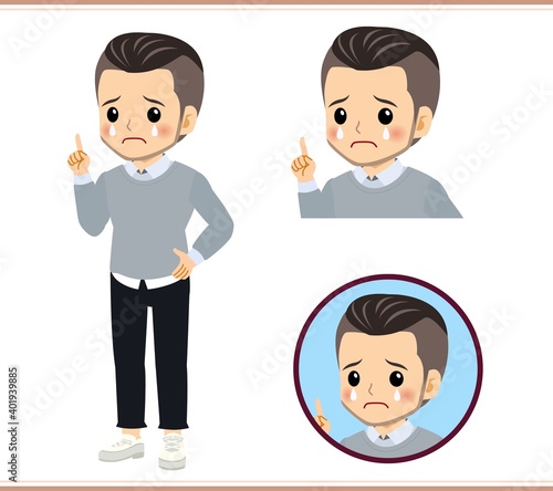 Young man in a gray sweater