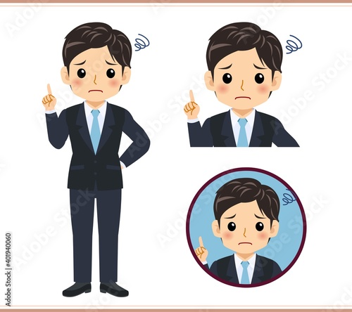 Male new employee with a light blue tie
