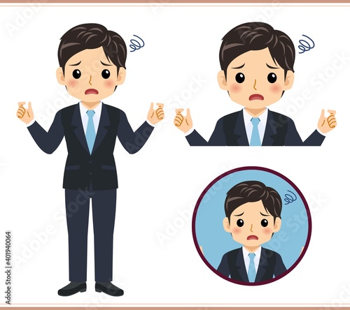 Male new employee with a light blue tie