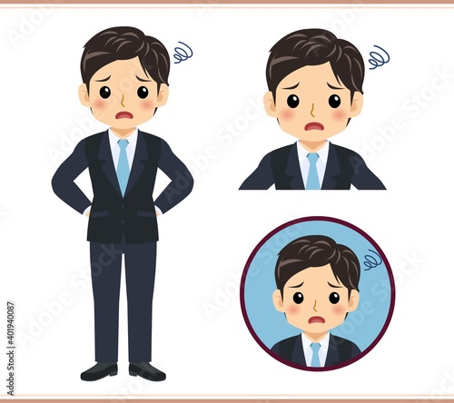 Male new employee with a light blue tie