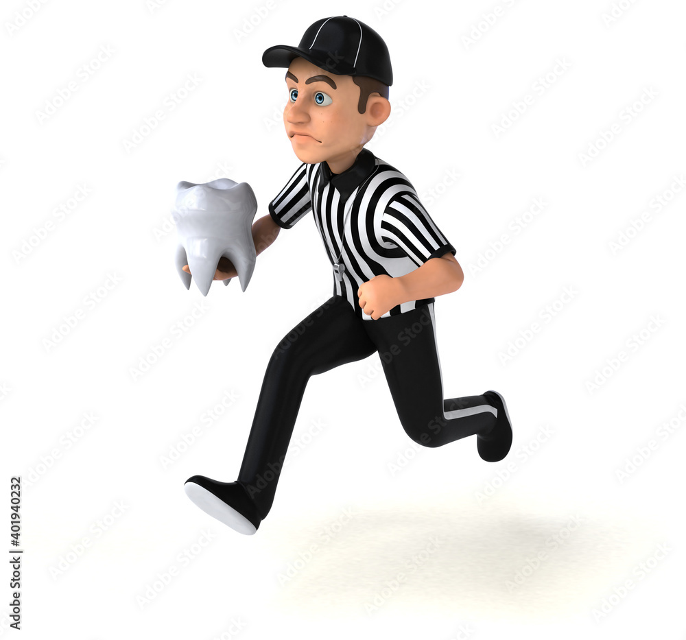 Fun 3D Illustration of an american Referee Fun 3D Illustration of an american Referee