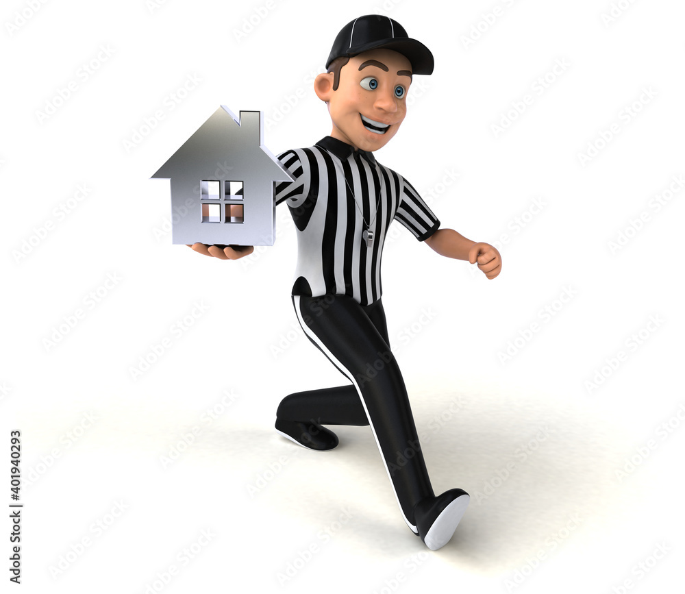 Fun 3D Illustration of an american Referee Fun 3D Illustration of an american Referee