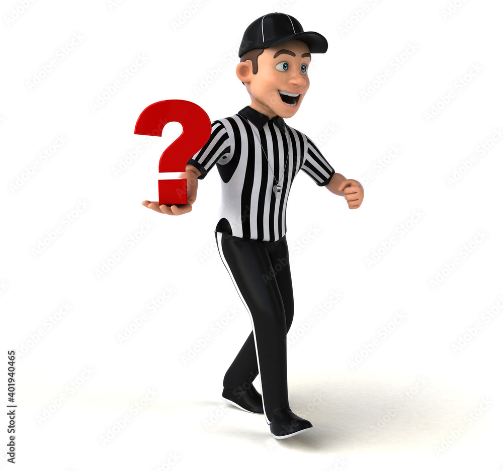 Fun 3D Illustration of an american Referee Fun 3D Illustration of an american Referee