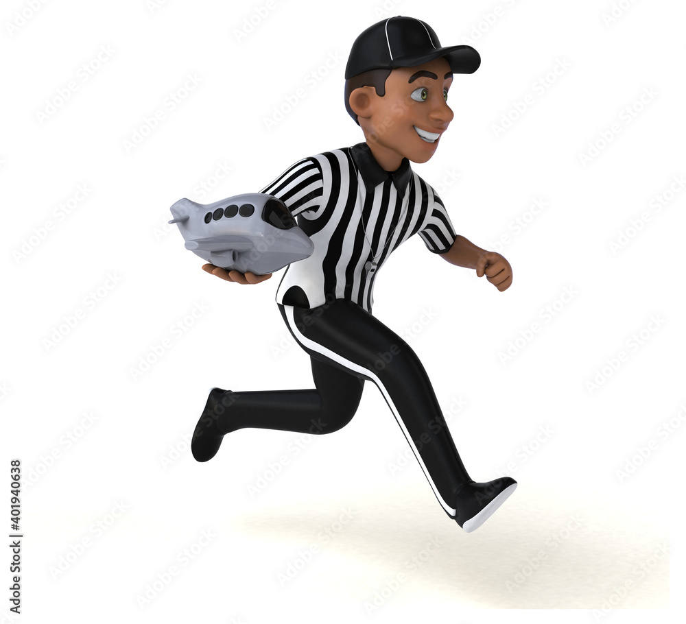 Fun 3D Illustration of an american Referee Fun 3D Illustration of an american Referee